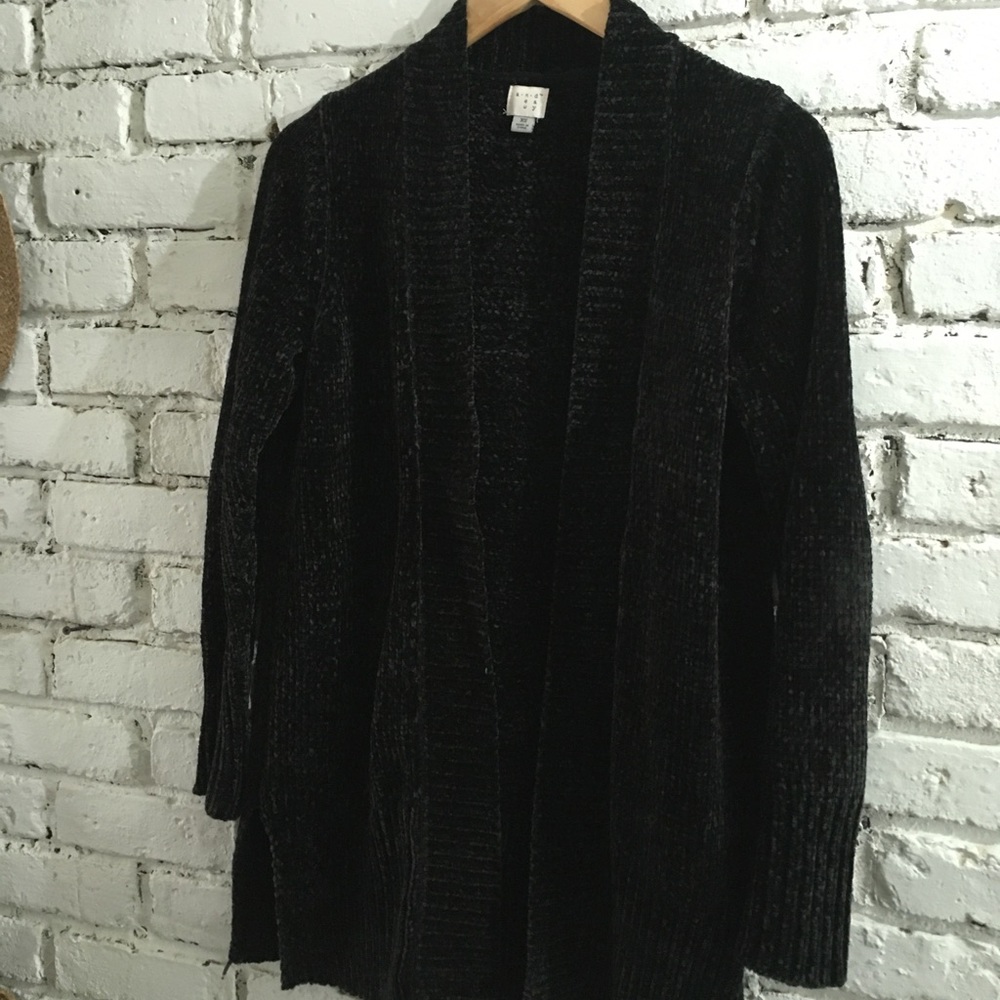 A New Day Black Chenille Knit Cardigan